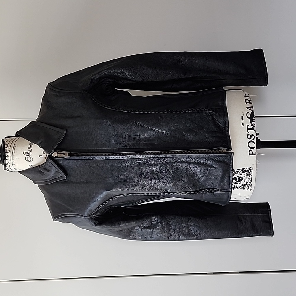 UNIK Black Leather Moto Jacket